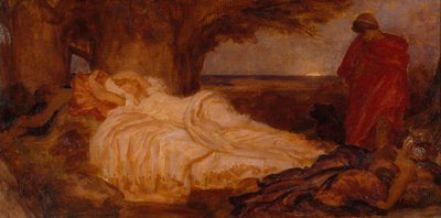 Farvestudie til Cymon og Iphigenia af Frederic Leighton